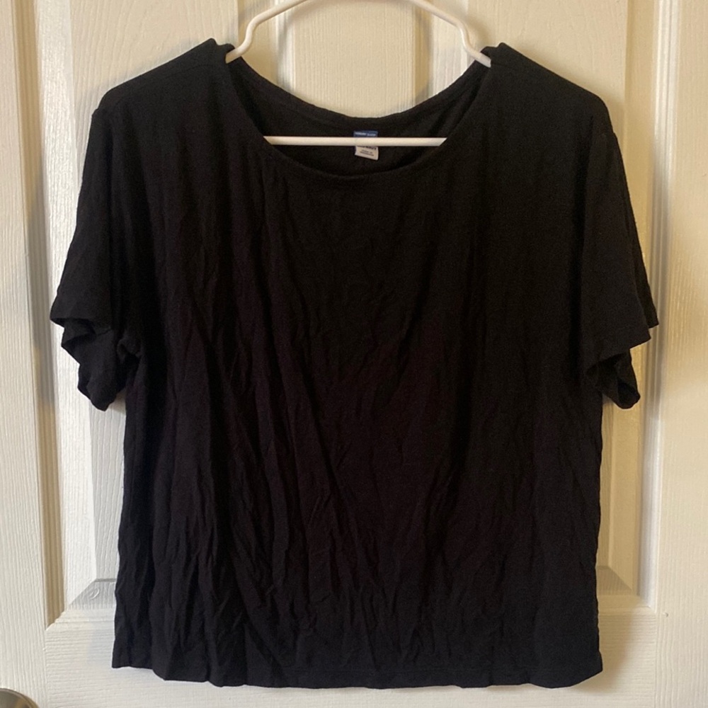 Old Navy XS Women’s Black Boxy Sunday Sleep Short Sleeve Tee